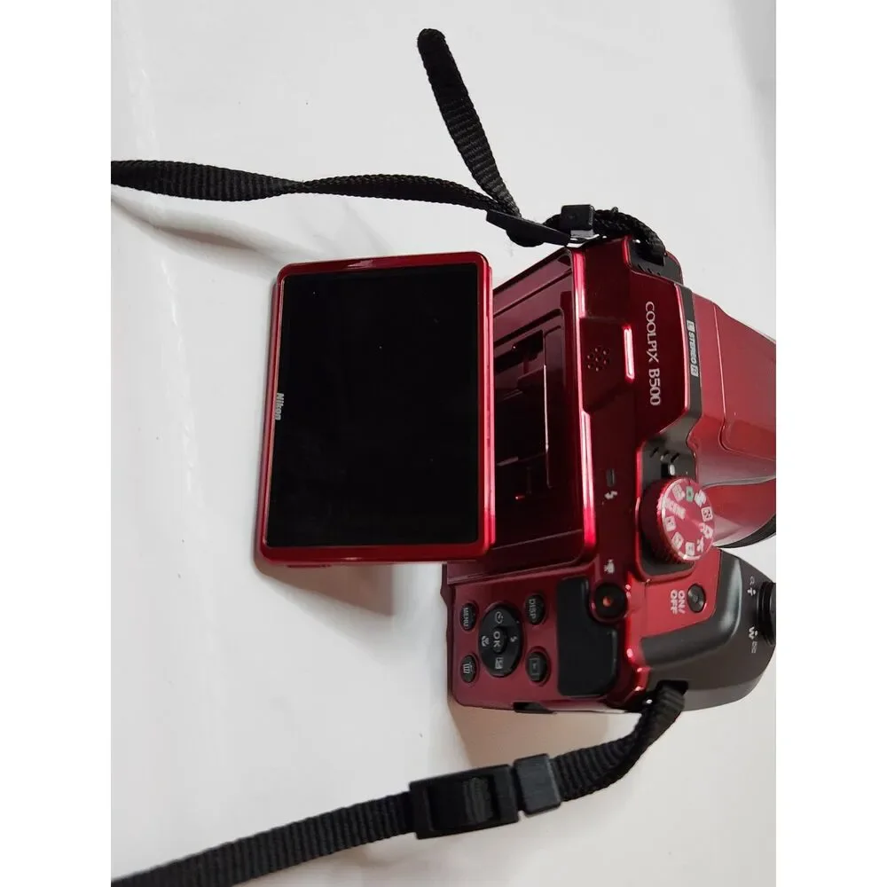Nikon COOLPIX B500 Red – Tested – Cracked Screen – Works – For Parts/Repair
